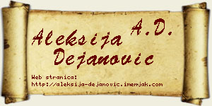 Aleksija Dejanović vizit kartica